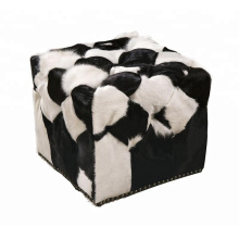 Cowhide stool square milk churn box stool